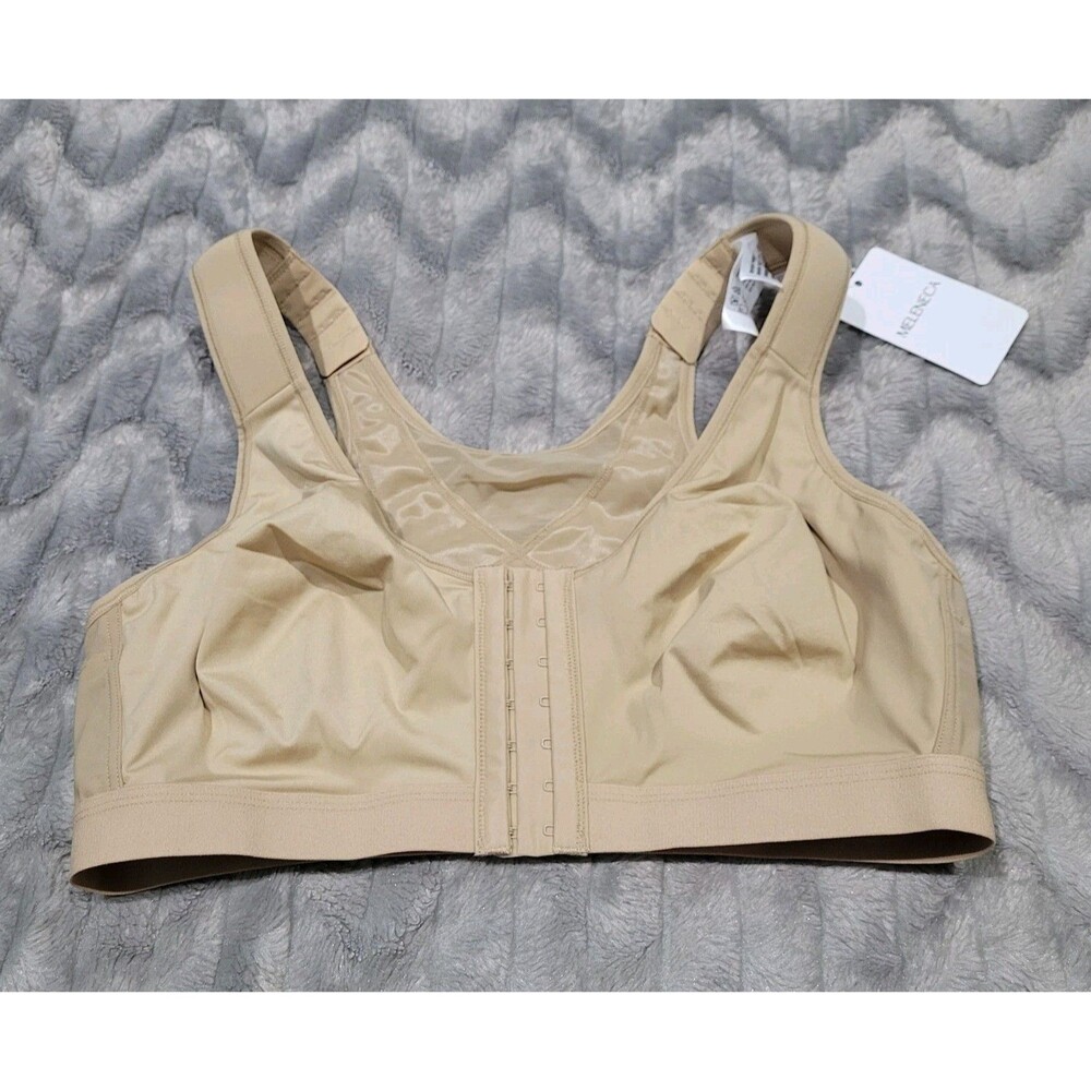 Meleneca 38 D Front Closure Beige Posture Support Bra NWT